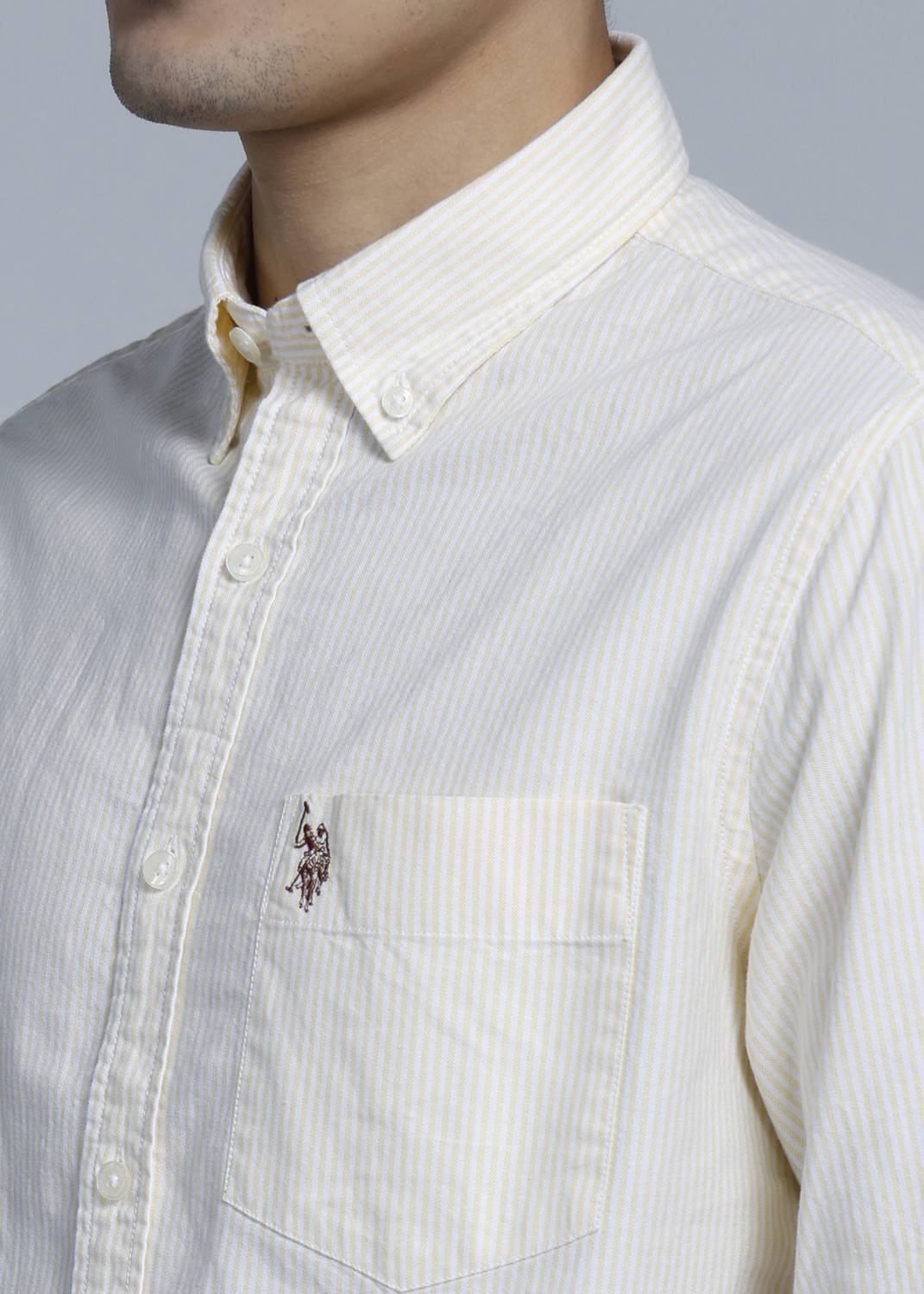 U.S. POLO ASSN. Men Striped Yellow Shirt - Image 5
