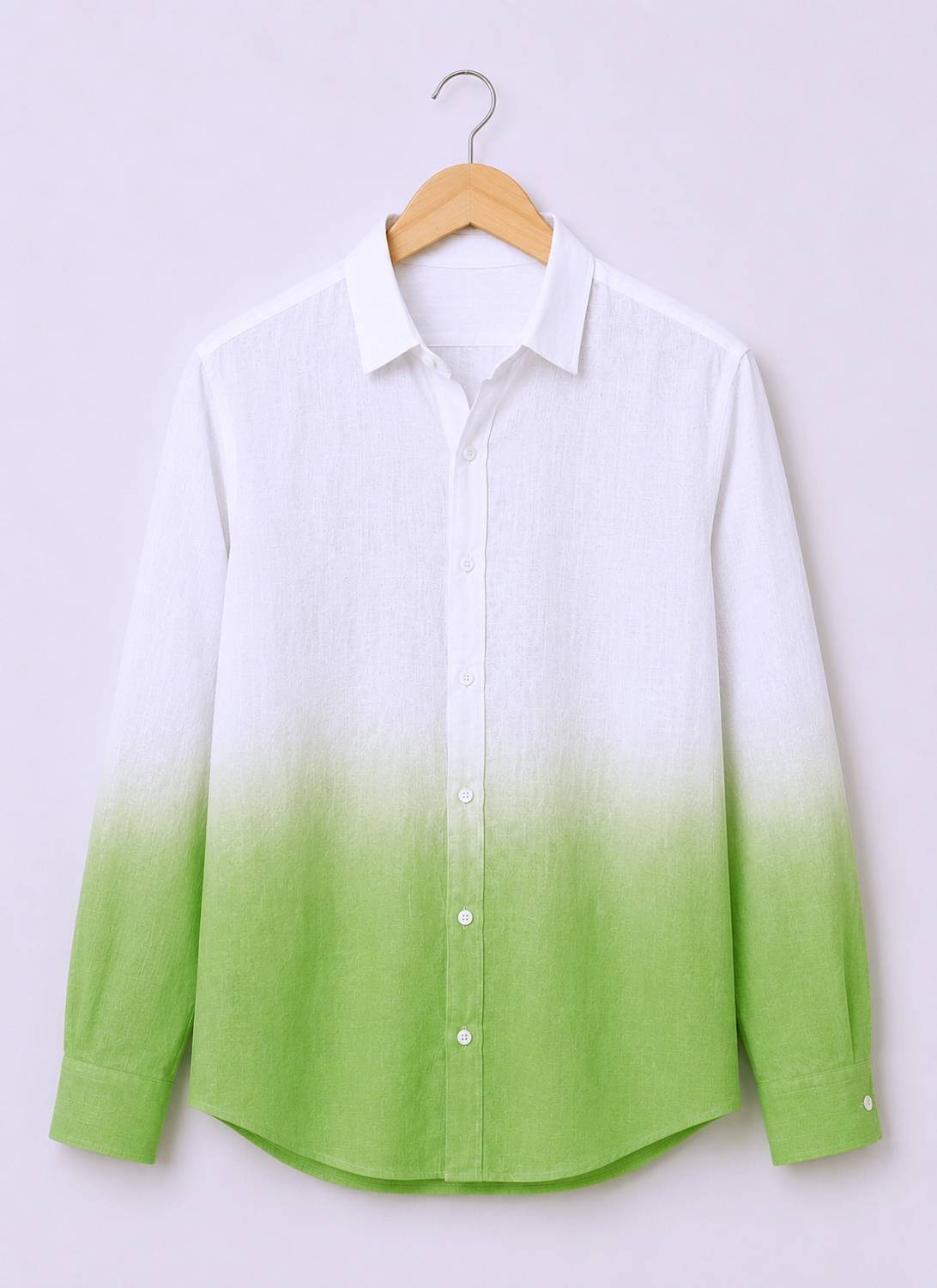SAMAVARTDESIGNS Men Ombre Casual Shirt (White, Green) - Image 5