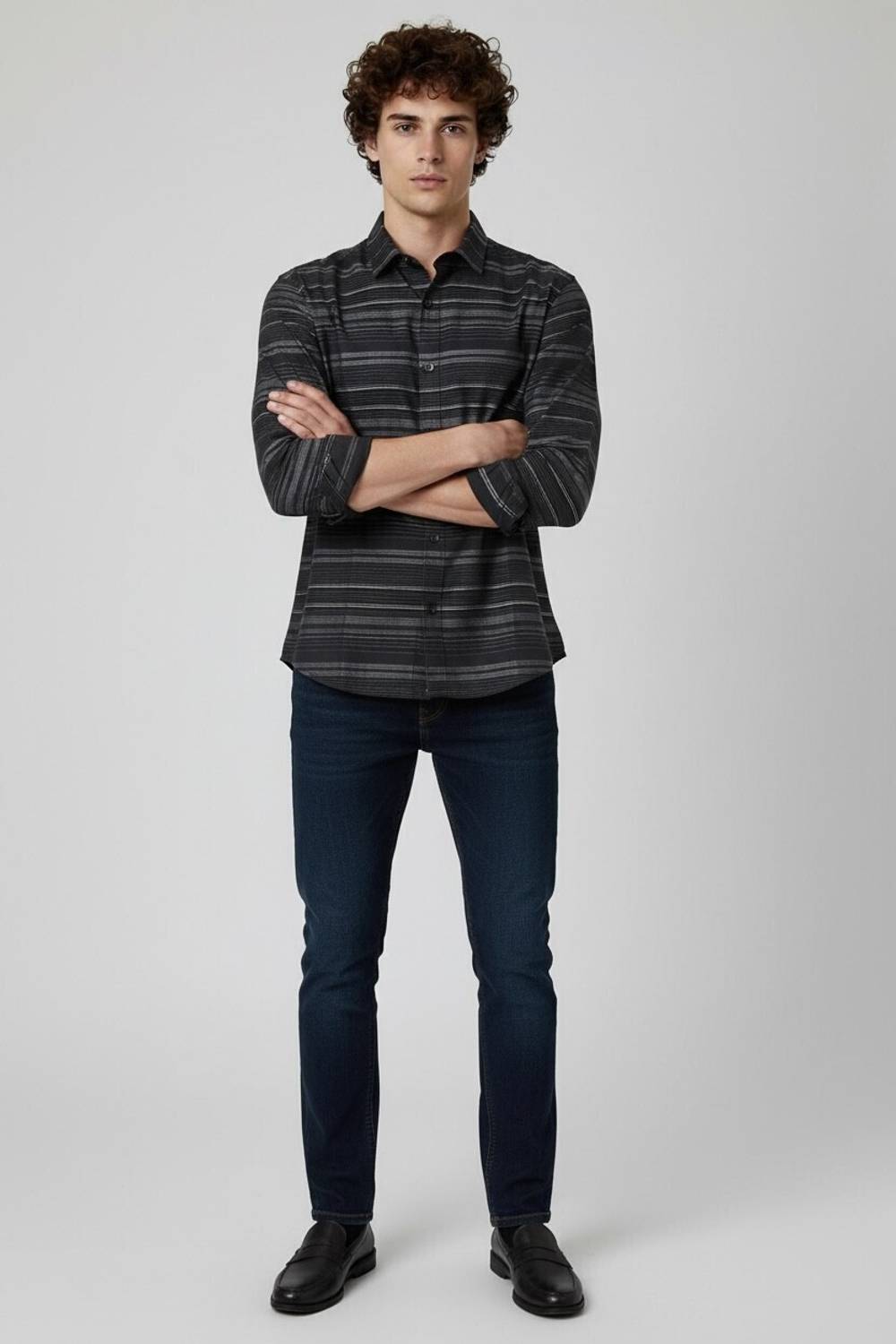 RODEIZ Men Black Striped Casual Shirt - Image 5