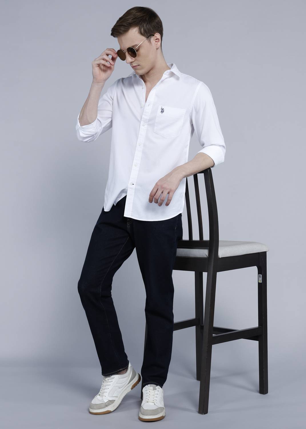 U.S. POLO ASSN. Men Solid Casual White Shirt - Image 2