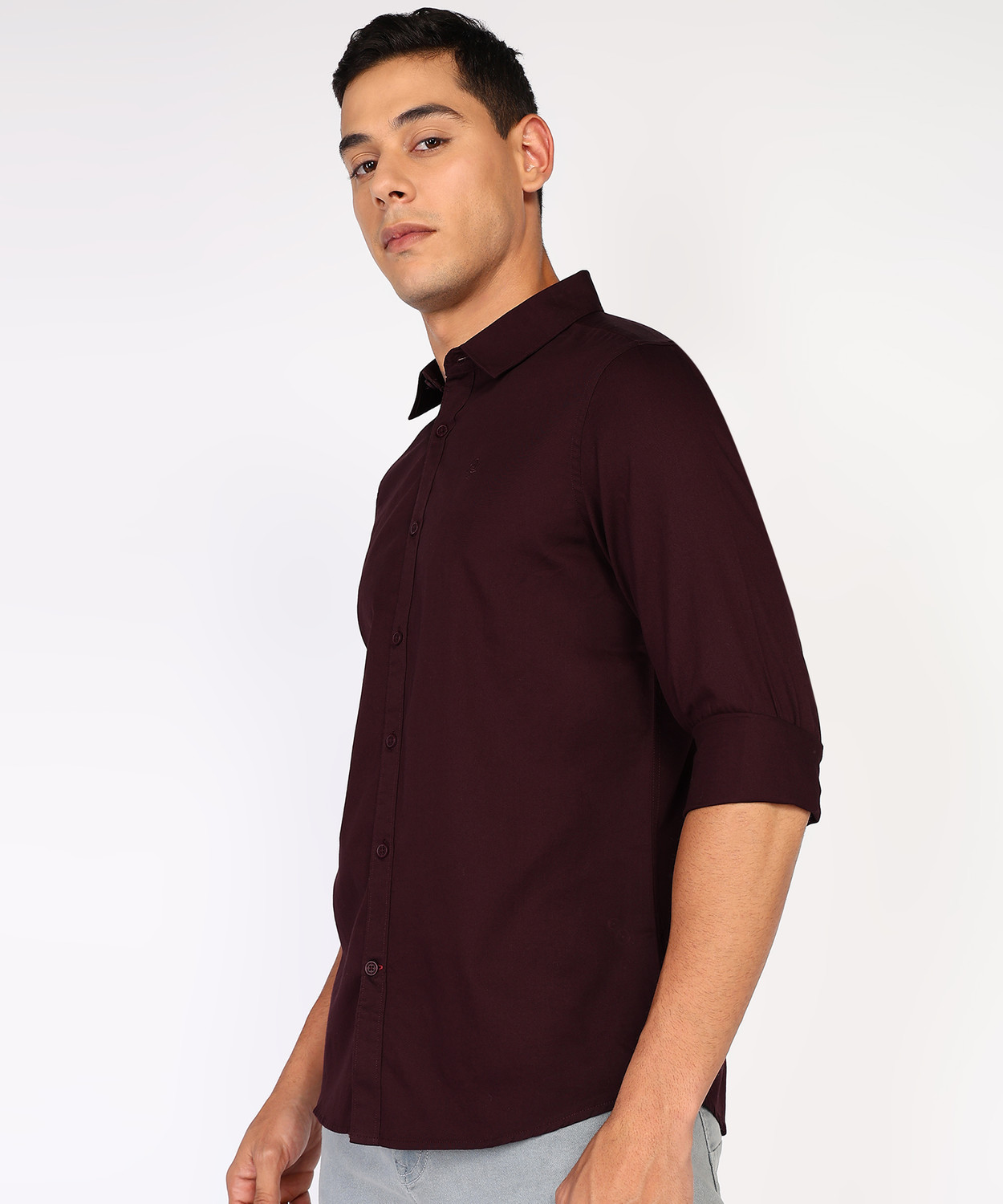 Image of BEING HUMAN Men Solid Casual Red Shirt