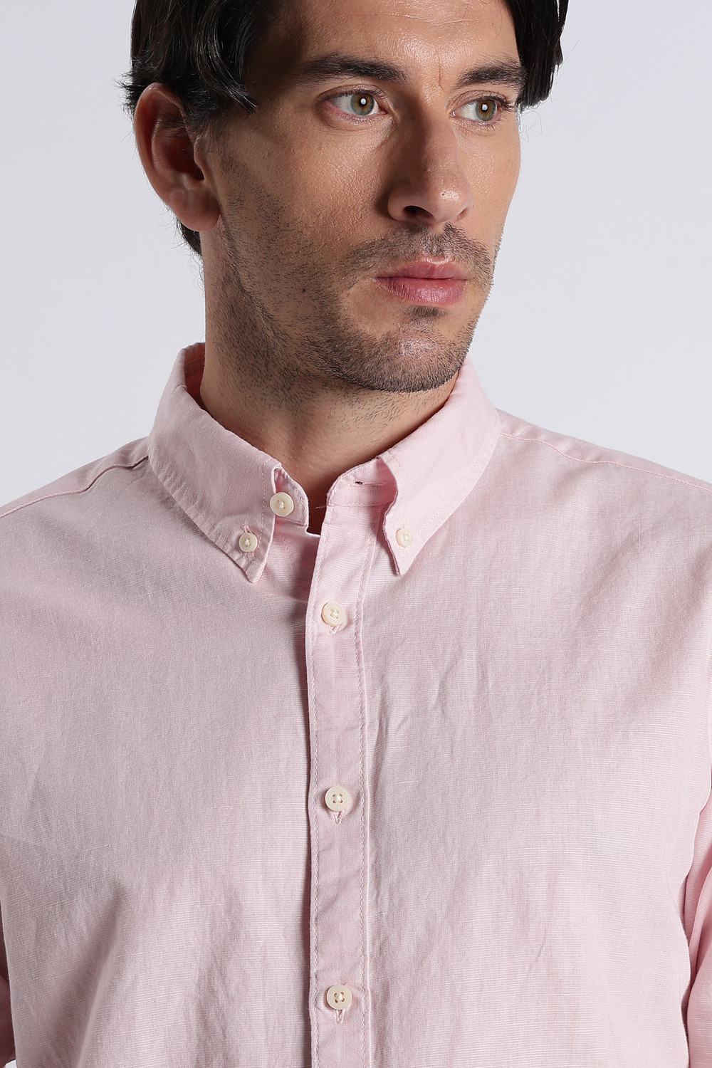 Image of BLU MNKY Men Solid Casual Pink Shirt