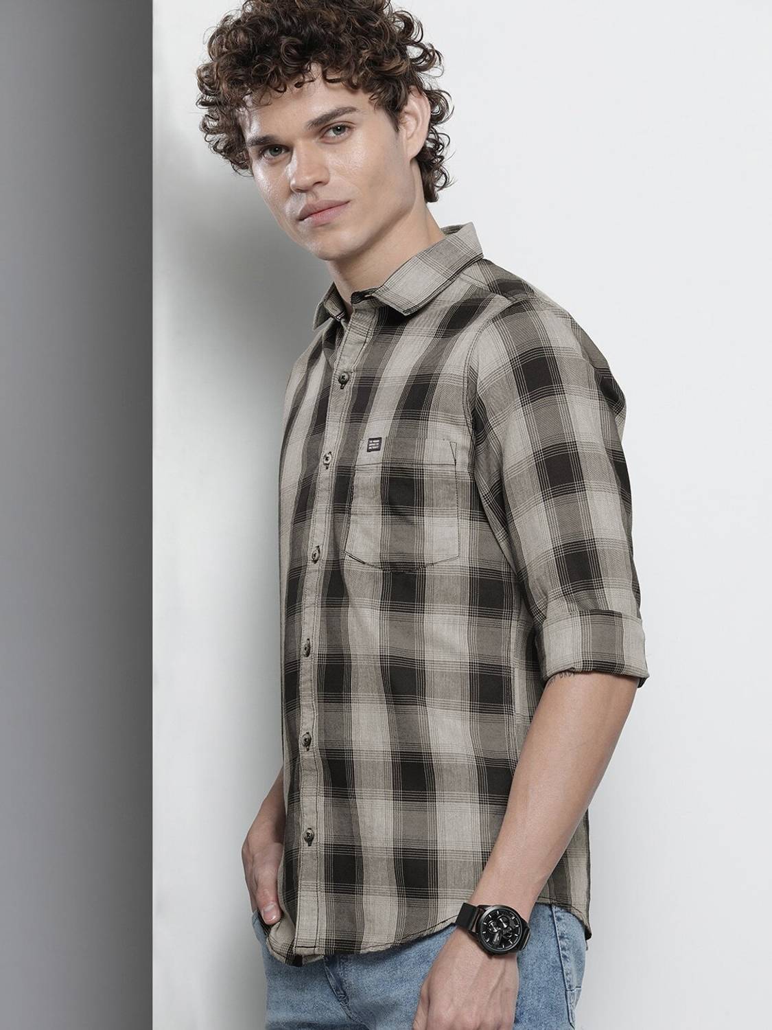 The Indian Garage Co. Men Black Checkered Shirt - Image 5
