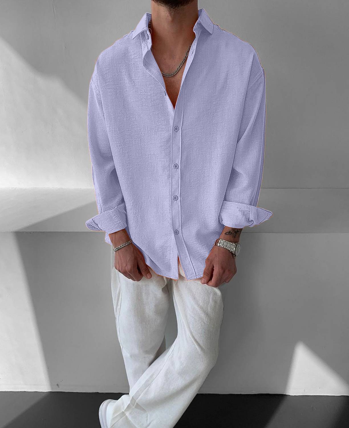 JACKBELLA Men Purple Casual Shirt - Image 3