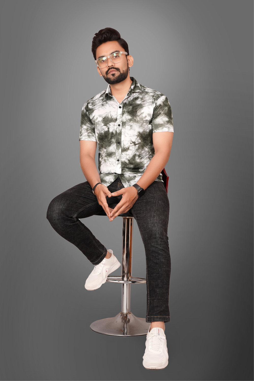 Image of Voroxy Men Dyed /Ombre Casual Multicolor Shirt
