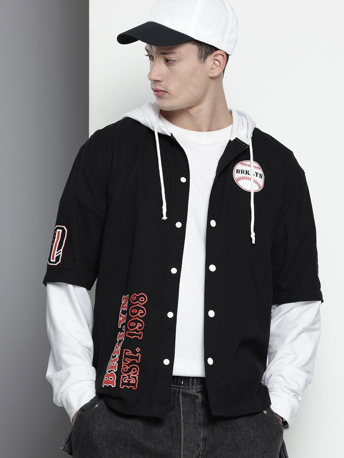 Image of The Indian Garage Co. Men Graphic Print Casual Black Shirt