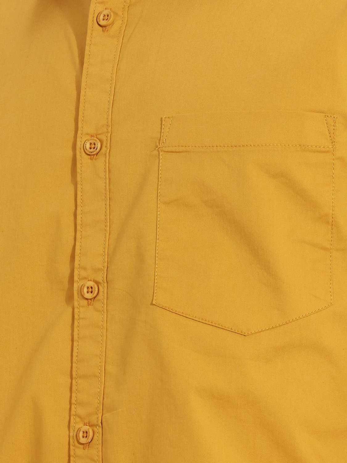 Image of Roadster Men Solid Casual Yellow Shirt