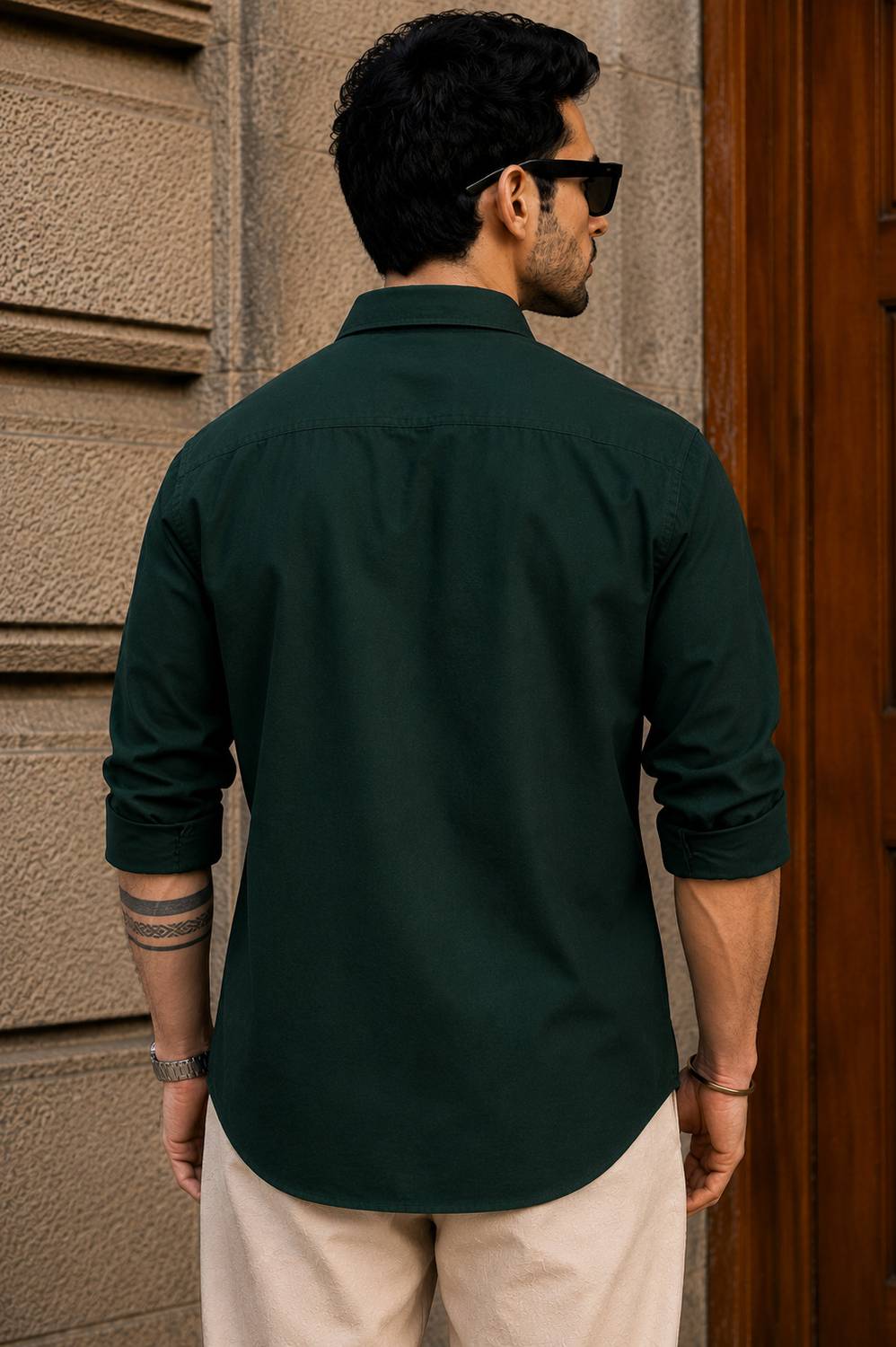 BROCON Men Dark Green Casual Shirt - Image 2
