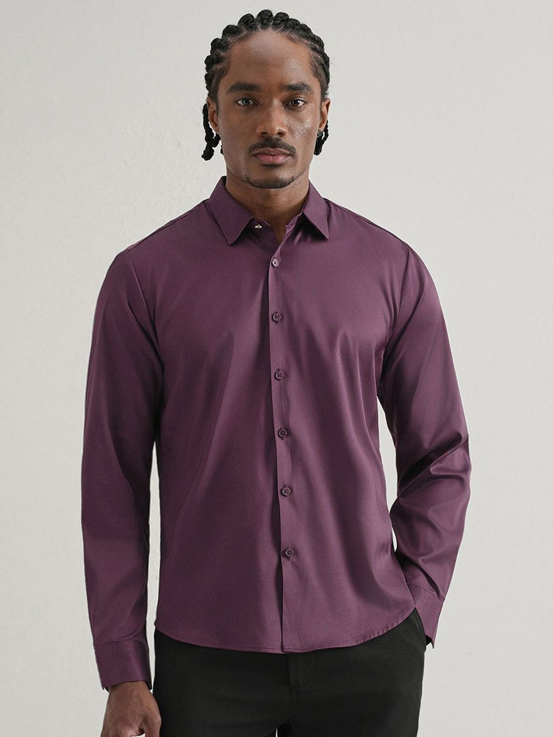 Image of Banana Club Men Solid Casual Brown Shirt