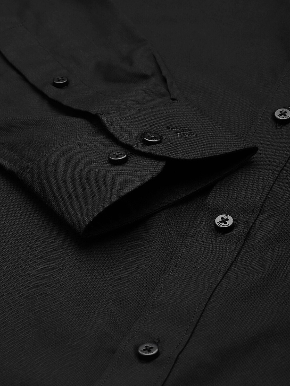 Image of Raymond Men Solid Formal Black Shirt