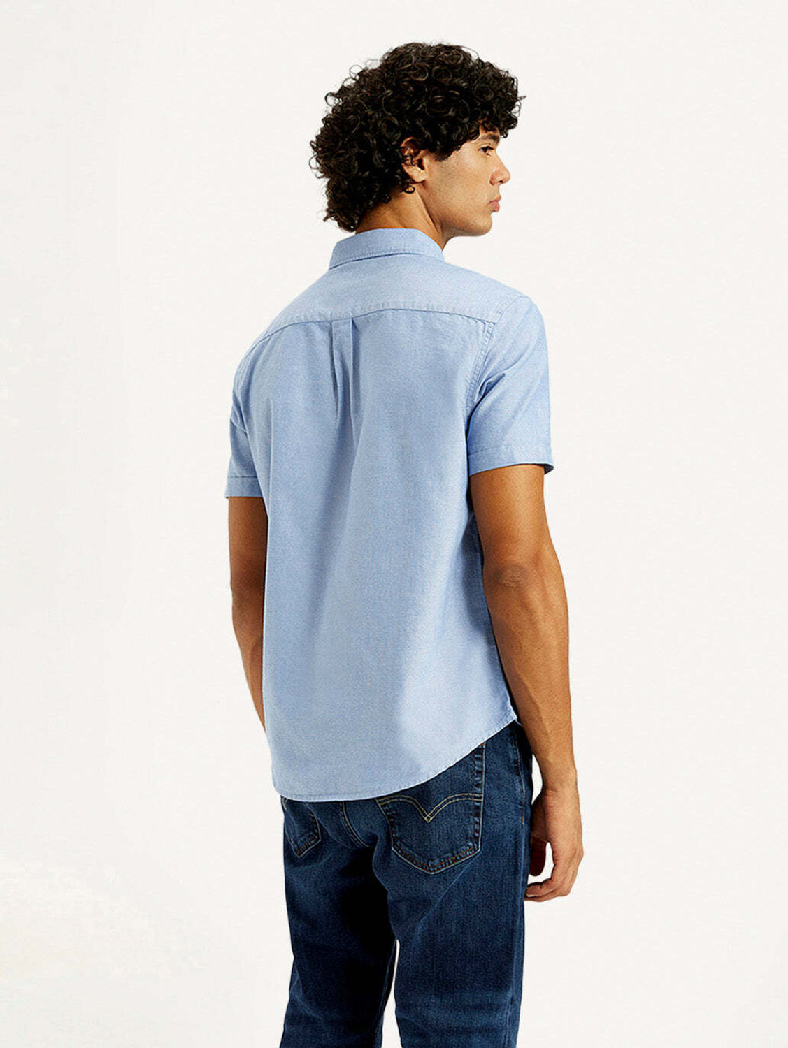Image of LEVI'S Men Solid Casual Blue Shirt