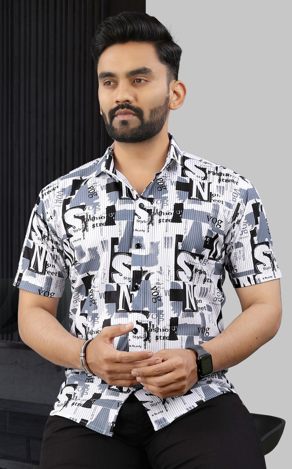 Image of Varidashi Men Printed Casual Multicolor Shirt
