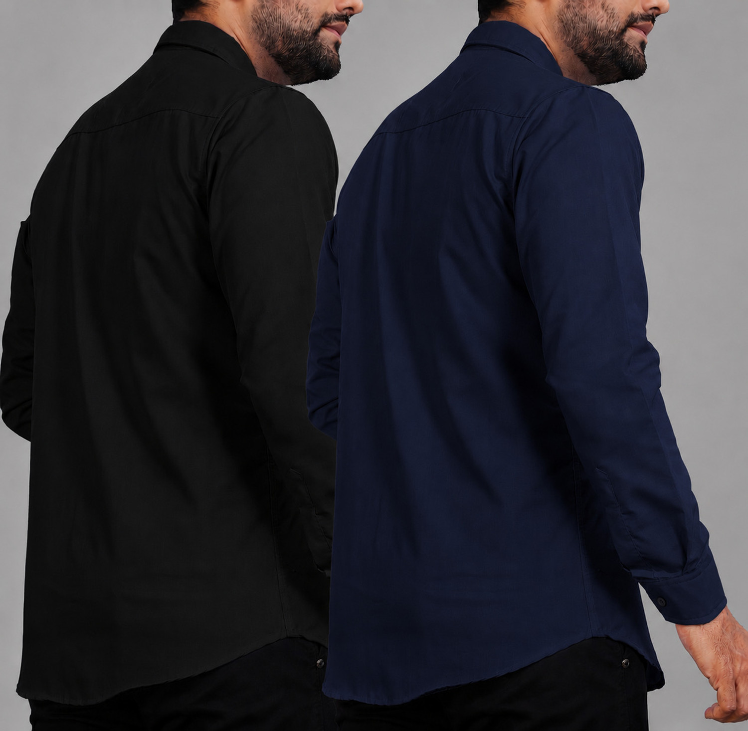 Image of GLOREN Men Solid Casual Multicolor Shirt
