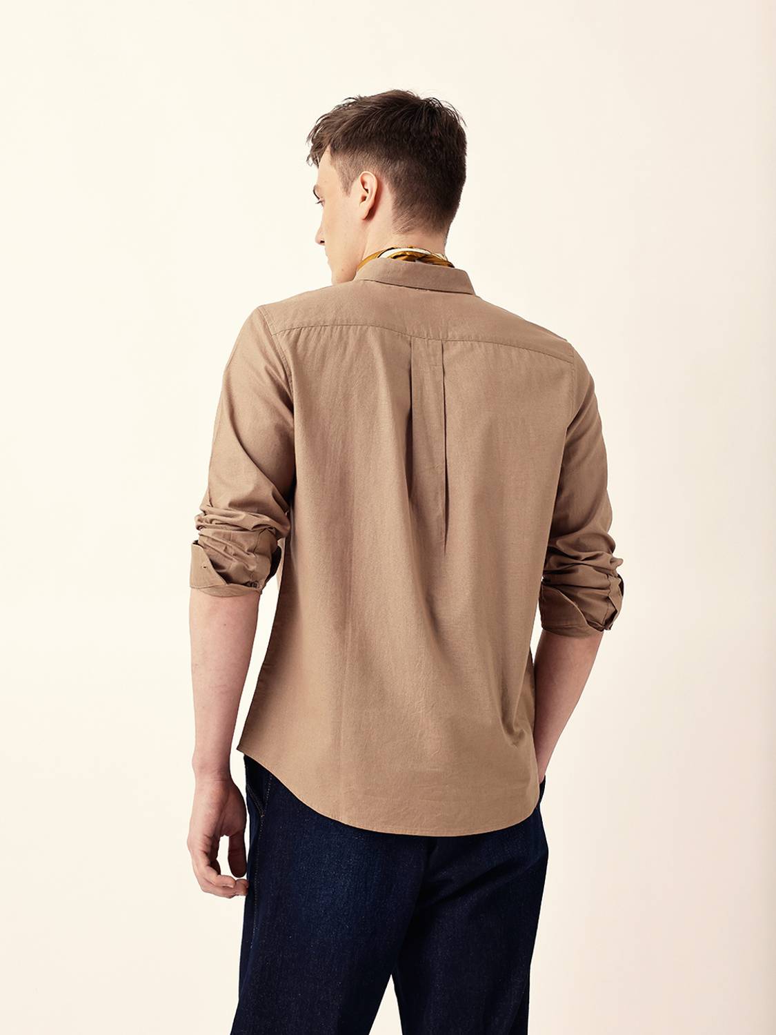 THE BEAR HOUSE Men Solid Casual Brown Shirt - Image 2