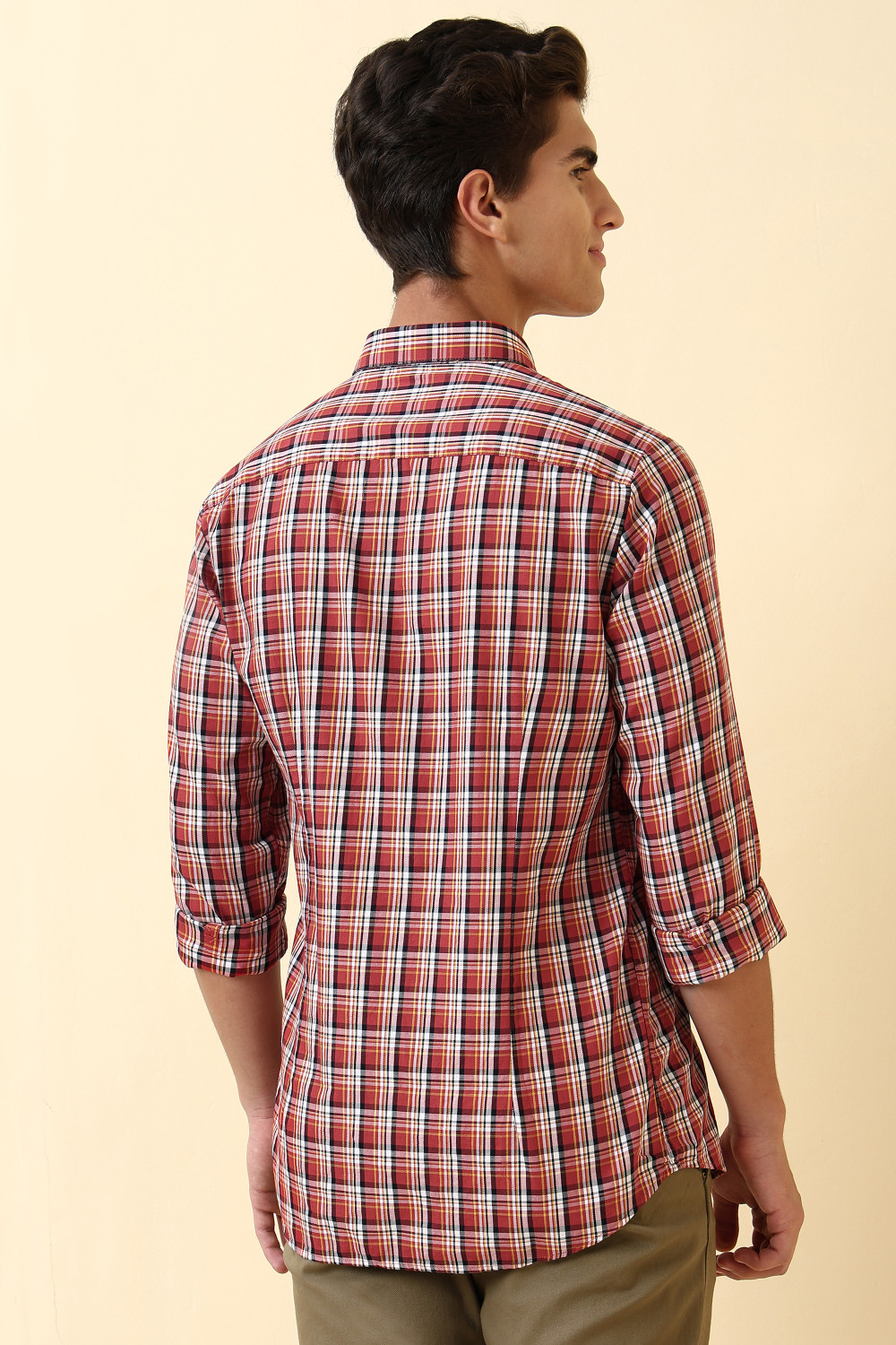 Image of Allen Solly Men Checkered Casual Multicolor Shirt