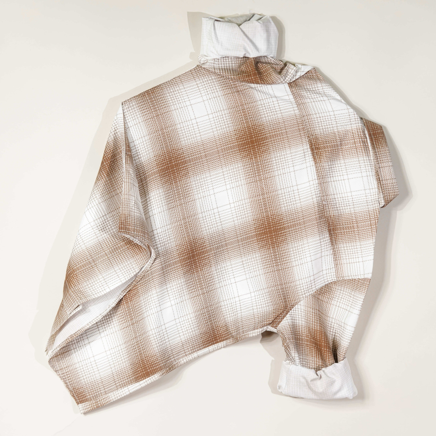 Image of N AND J Men Checkered Casual Brown, White Shirt