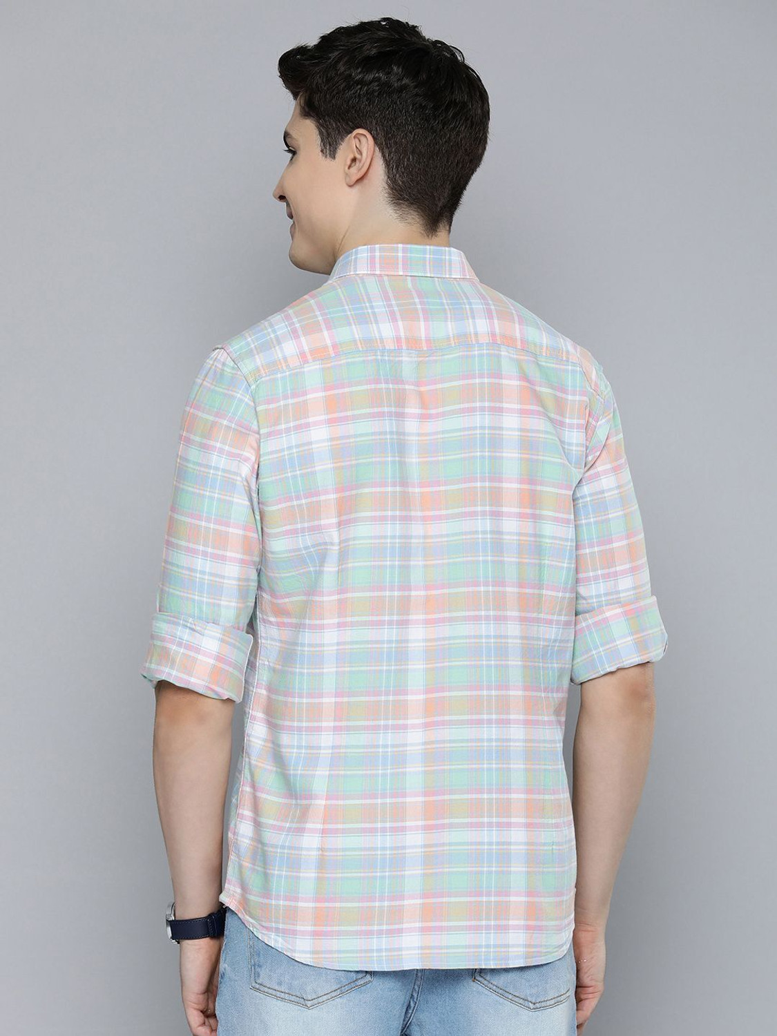 Image of Mast & Harbour Men Checkered Casual Multicolor Shirt