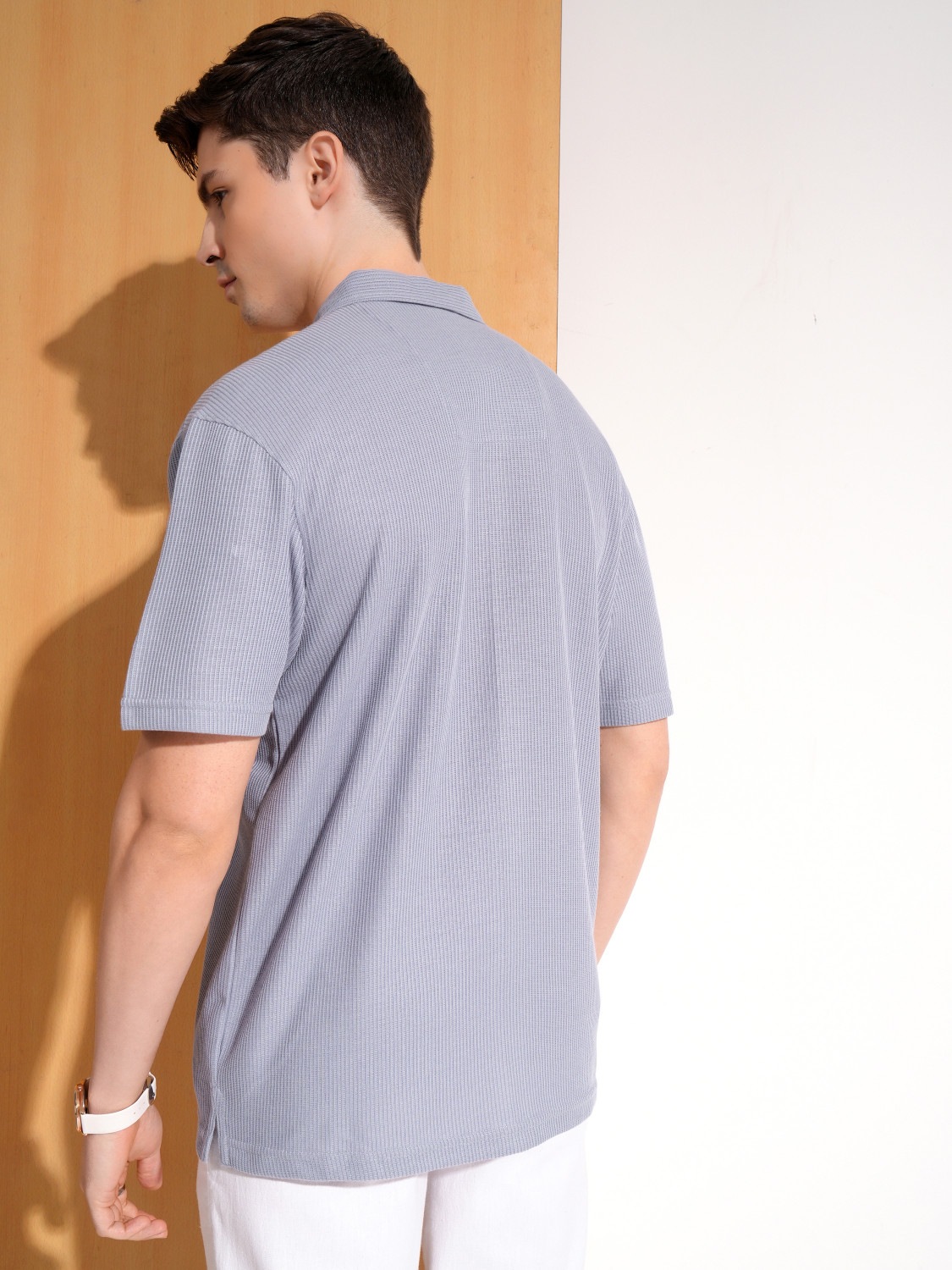 Image of HIGHLANDER Men Solid Casual Purple Shirt