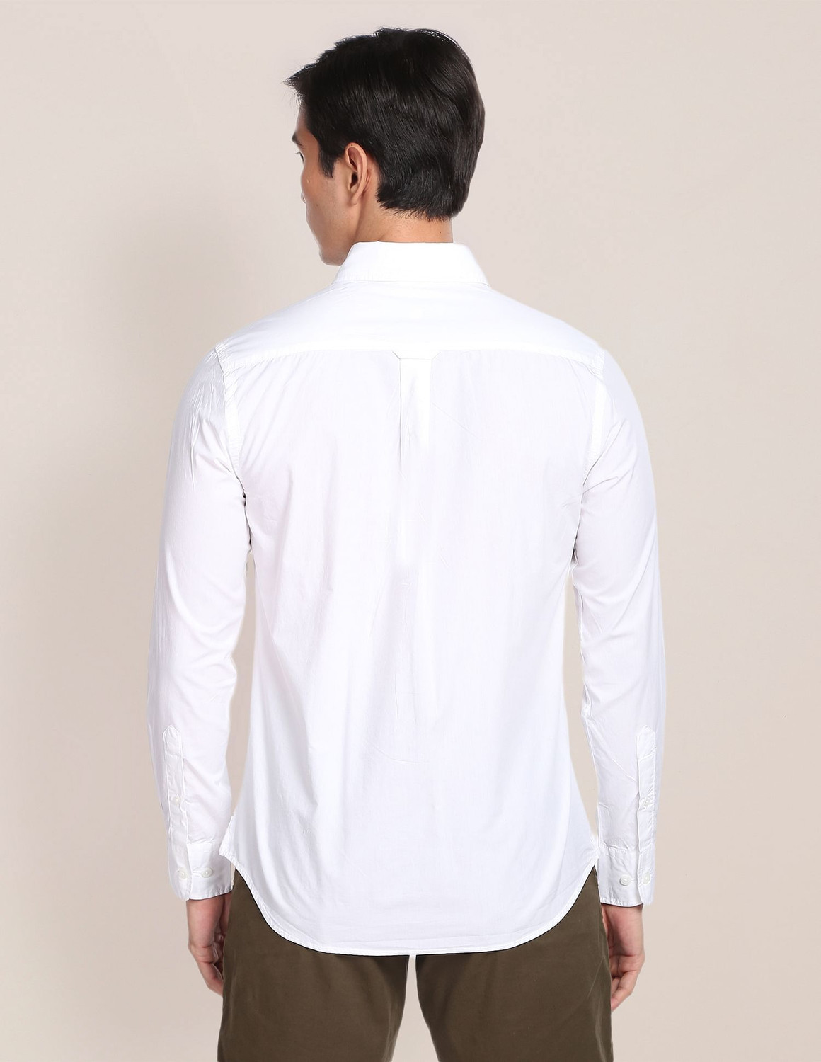 Image of U.S. POLO ASSN. Men Solid Casual White Shirt