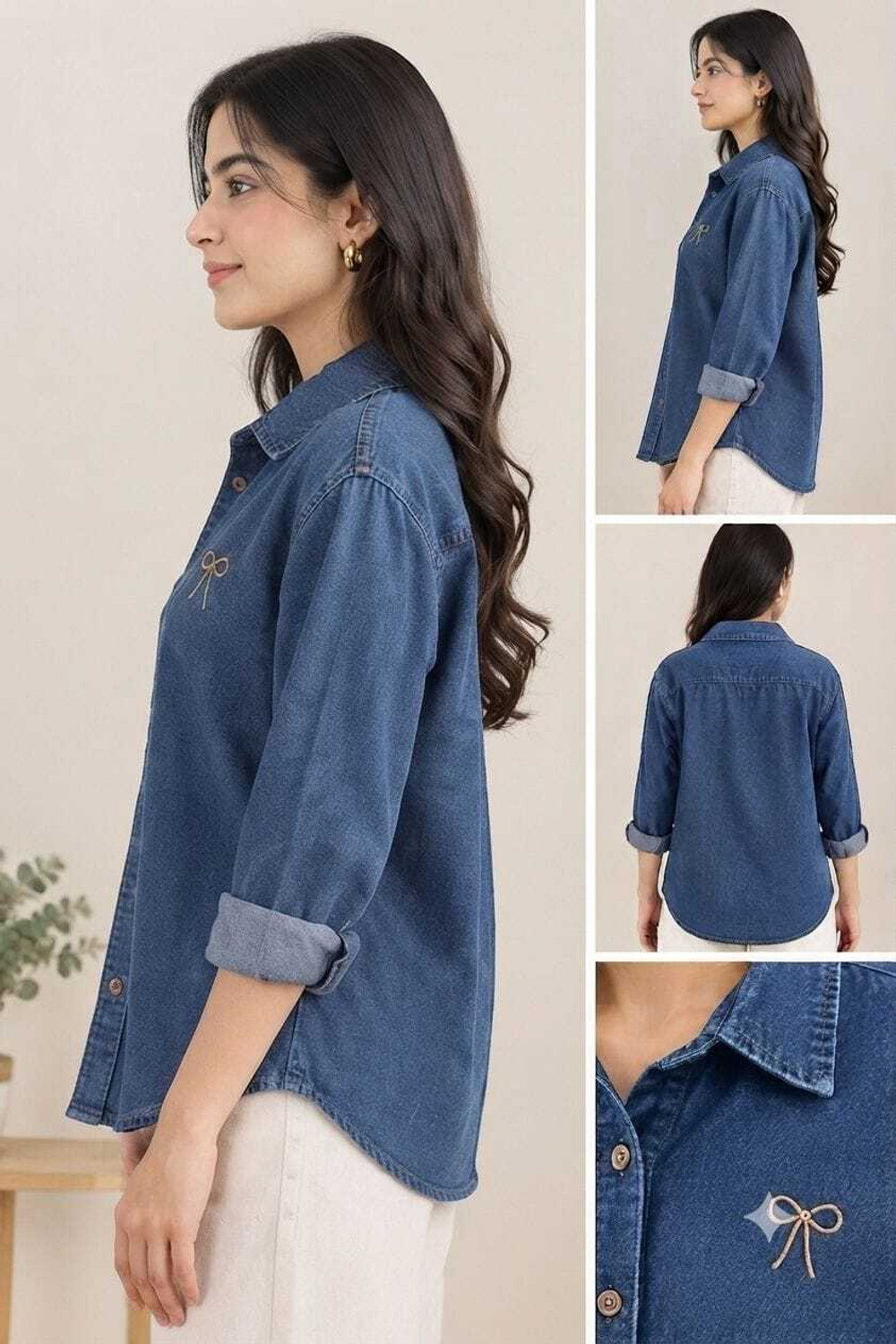 Image of buaGi collection Women Comfort Fit Washed Spread Collar Casual Shirt