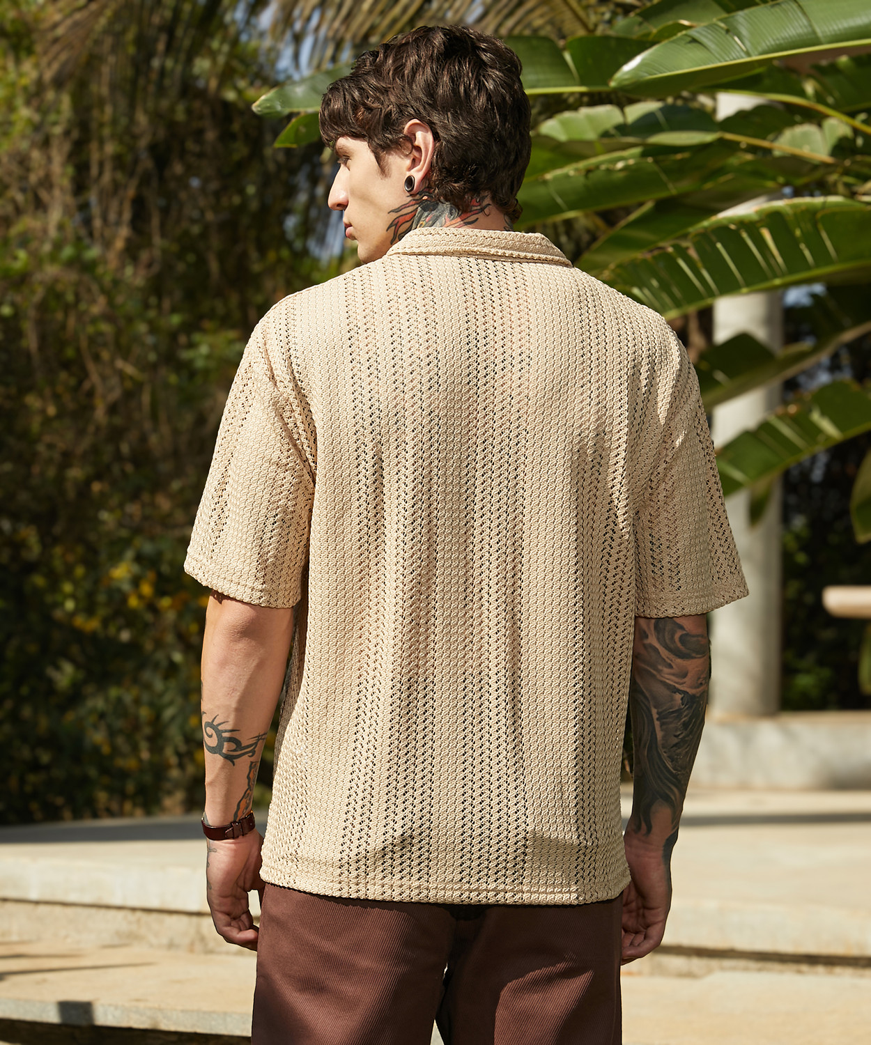 Image of CAMPUS SUTRA Men Solid Casual Beige Shirt