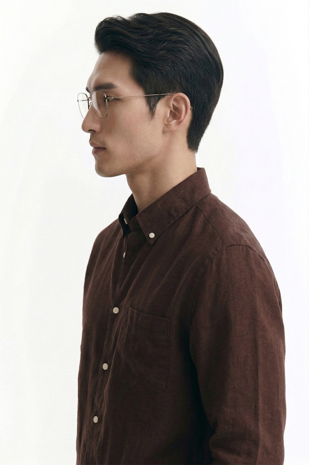 Image of MISCHIEF Monkey Men Striped Casual Brown Shirt
