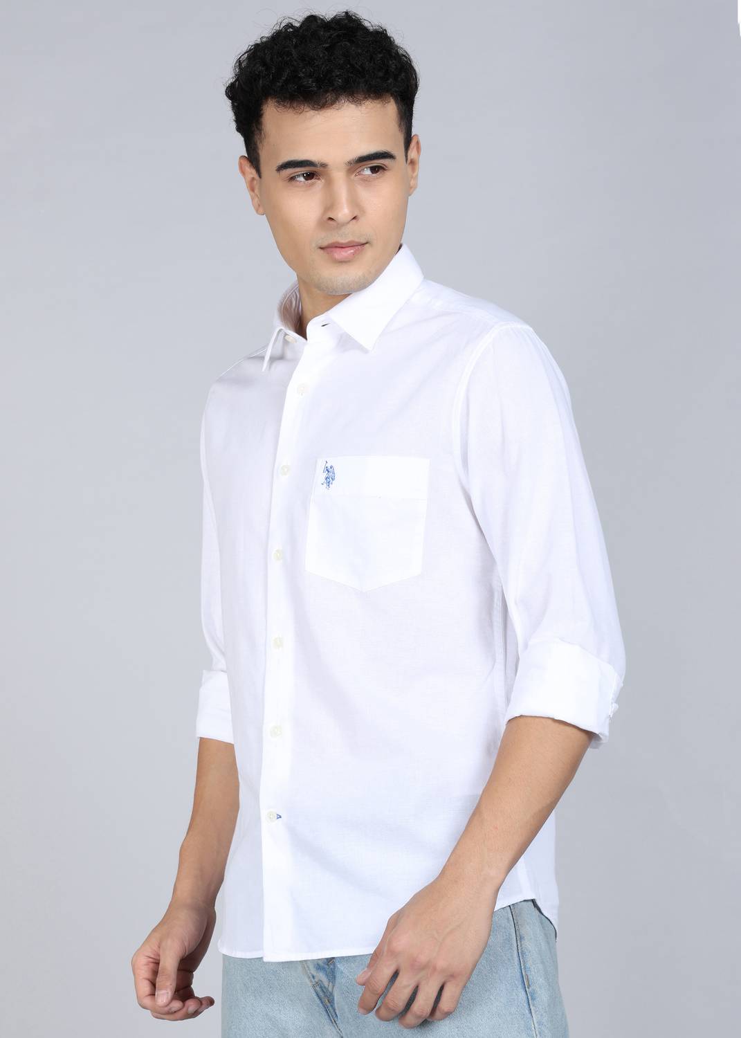 U.S. POLO ASSN. Men White Casual Shirt - Image 3