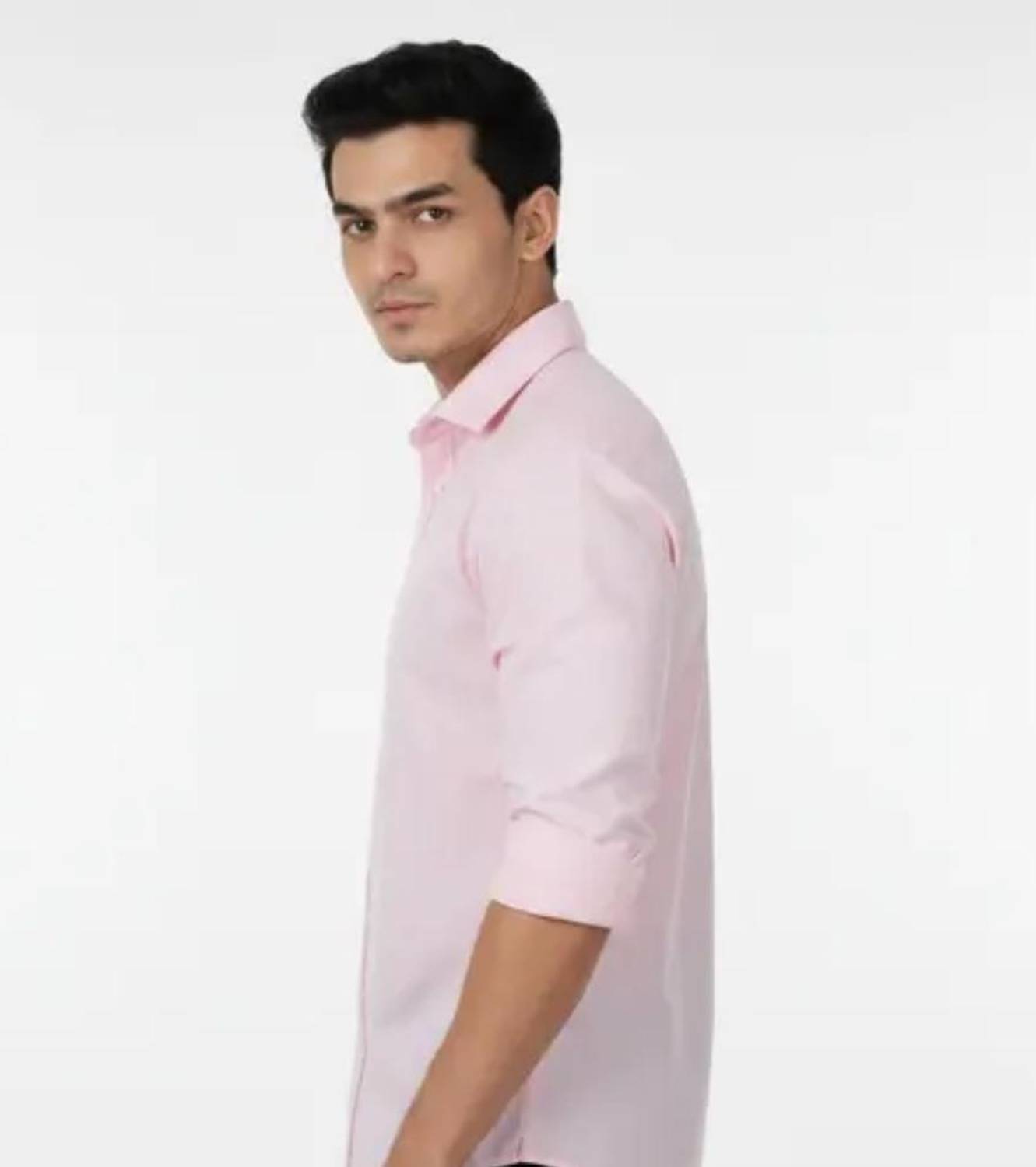 FATTY MOUSE Men Solid Casual Pink Shirt - Image 2