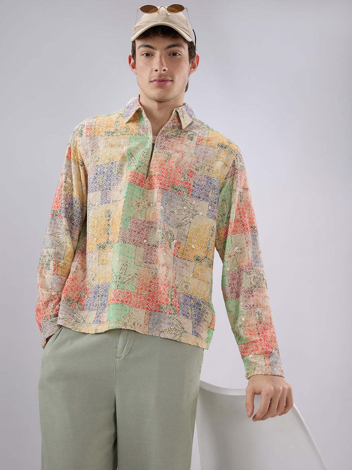 Image of VASTRADO Men Printed Casual Multicolor Shirt