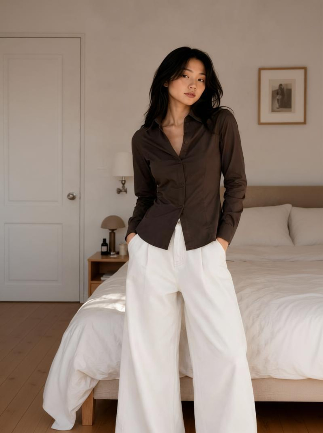 Asteva Women Solid Casual Brown Shirt