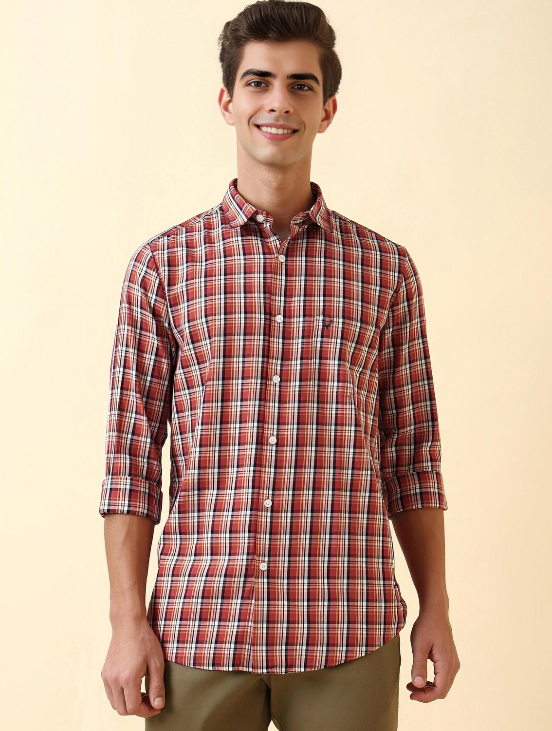Image of Allen Solly Men Checkered Casual Multicolor Shirt