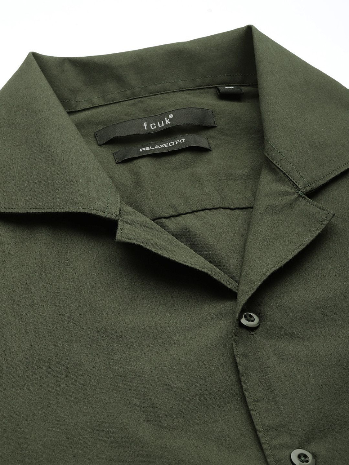 Image of FCUK Men Printed Casual Green Shirt