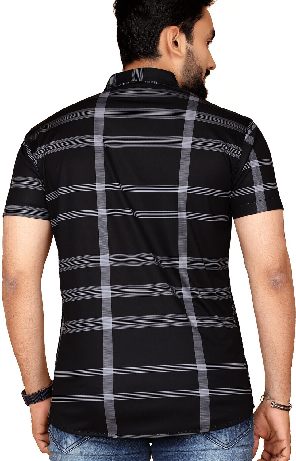 Image of DBEX Men Checkered Casual Grey, Black Shirt