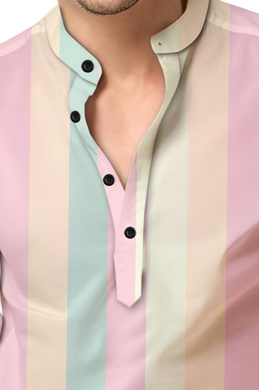 Image of ALVIN ENTERPRISE Men Colorblock Straight Kurta