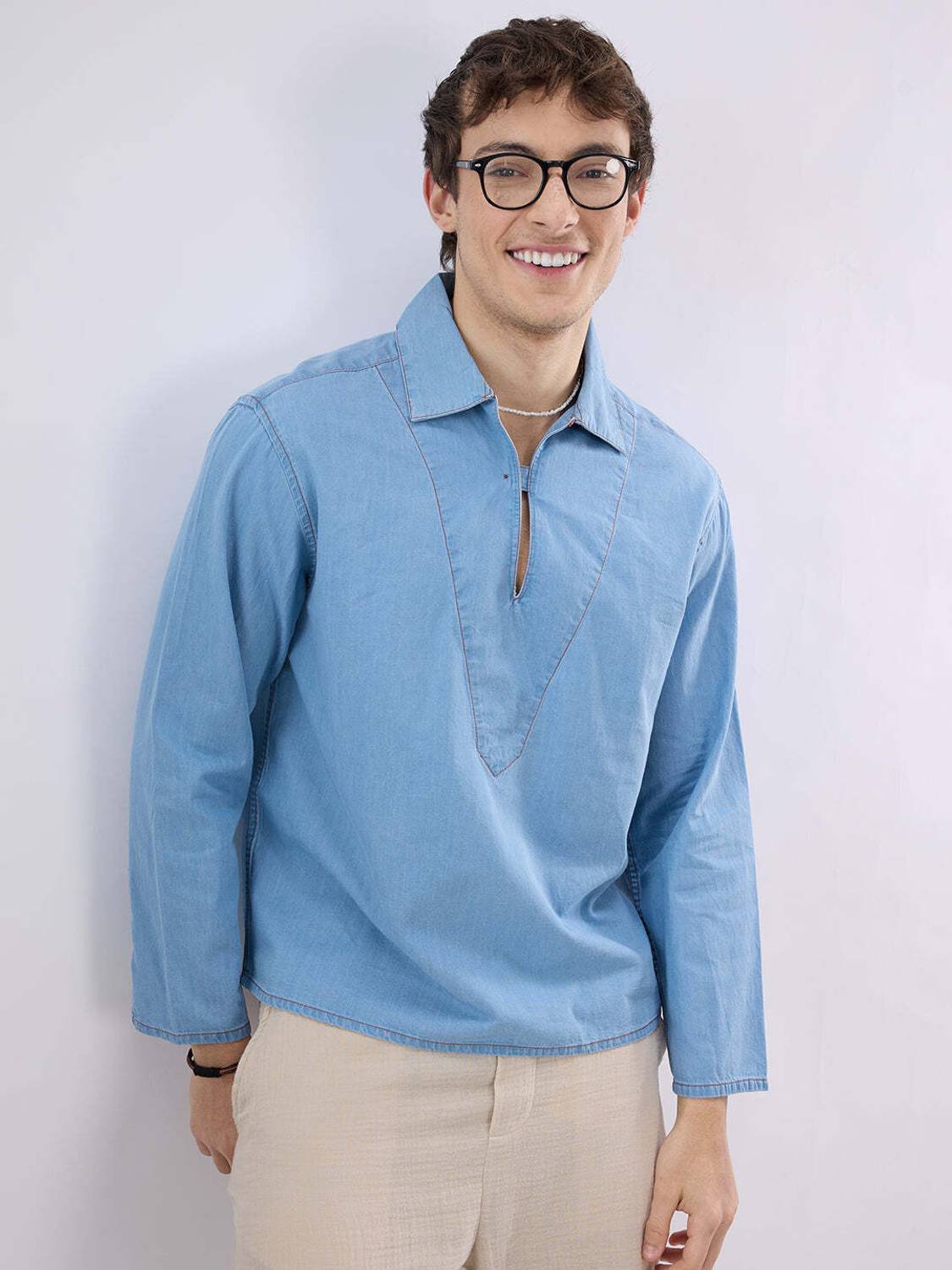 VASTRADO Men Blue Casual Shirt - Image 4