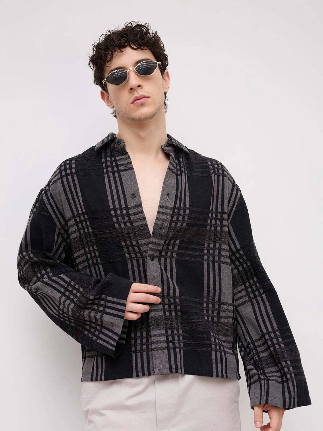 VASTRADO Men Checkered Grey Shirt - Image 4
