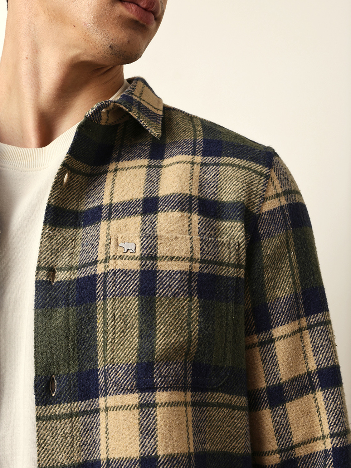 Image of THE BEAR HOUSE Men Checkered Casual Multicolor Shirt