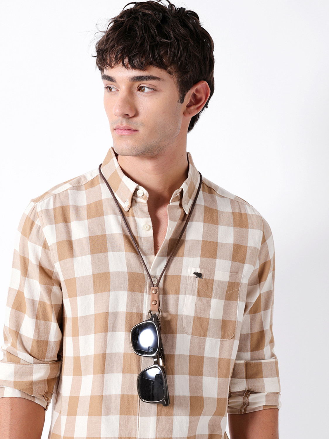 Image of THE BEAR HOUSE Men Checkered Casual Multicolor Shirt