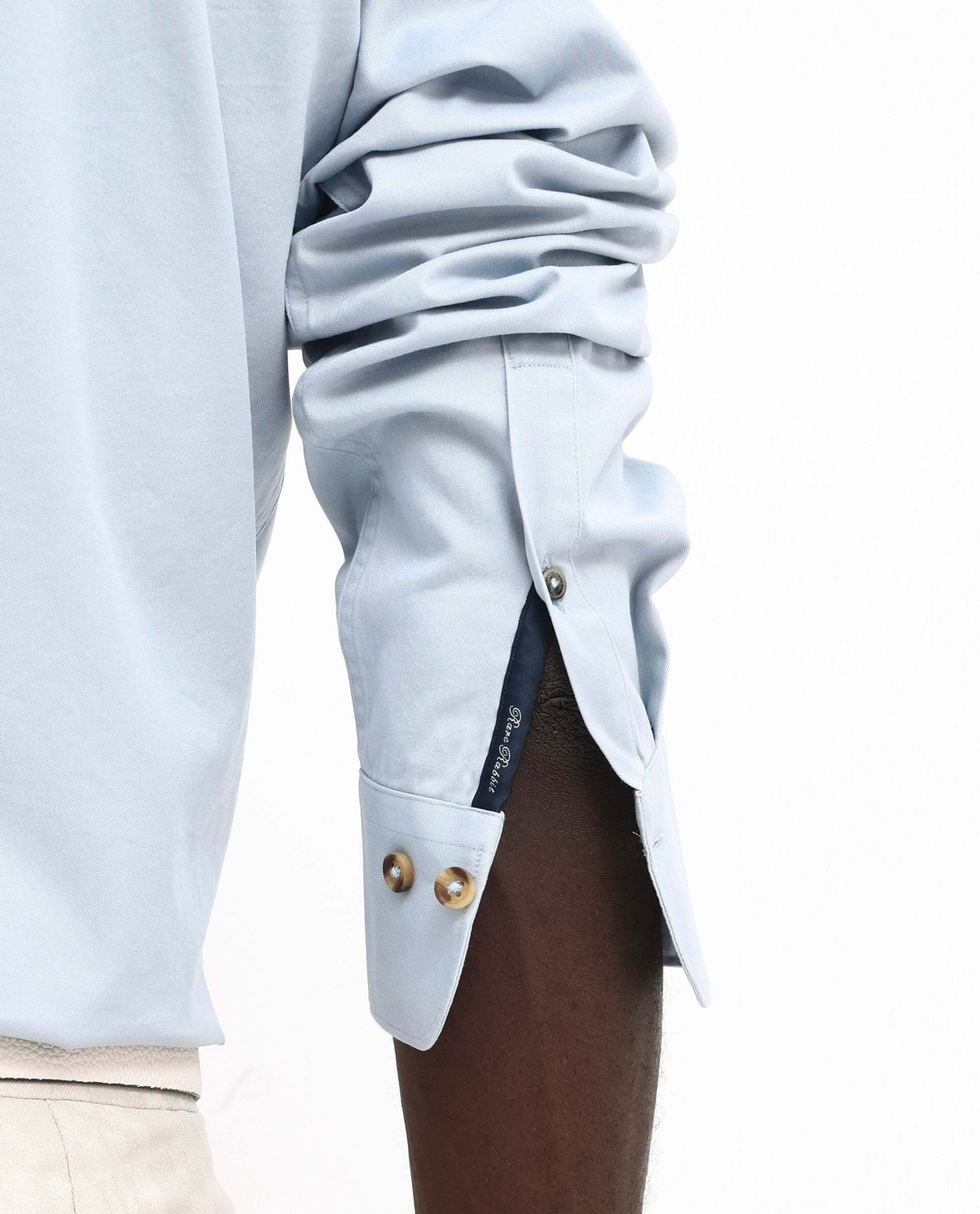 Image of RARE RABBIT Men Solid Casual Blue Shirt