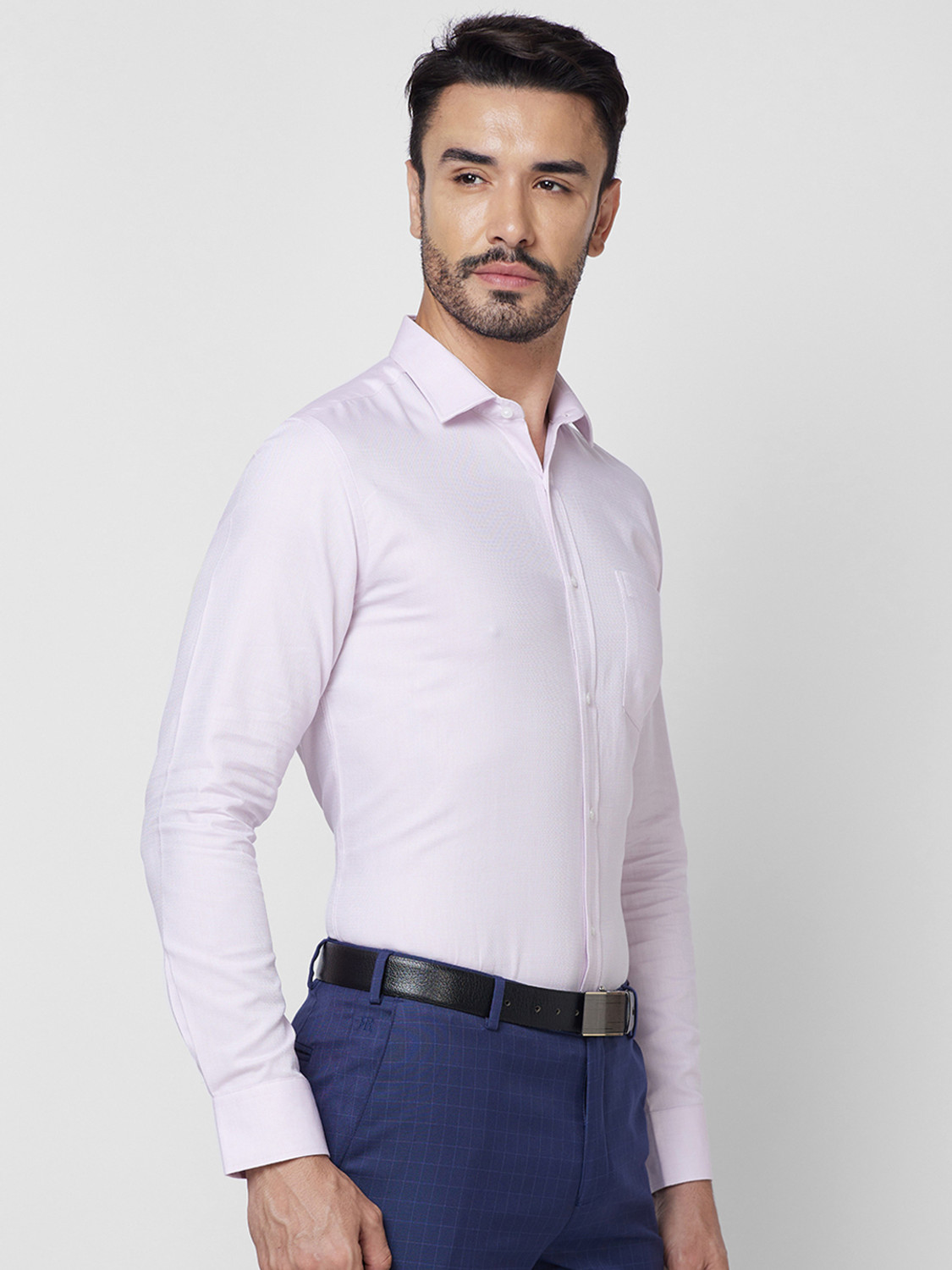 Image of PARK AVENUE Men Solid Formal Pink Shirt