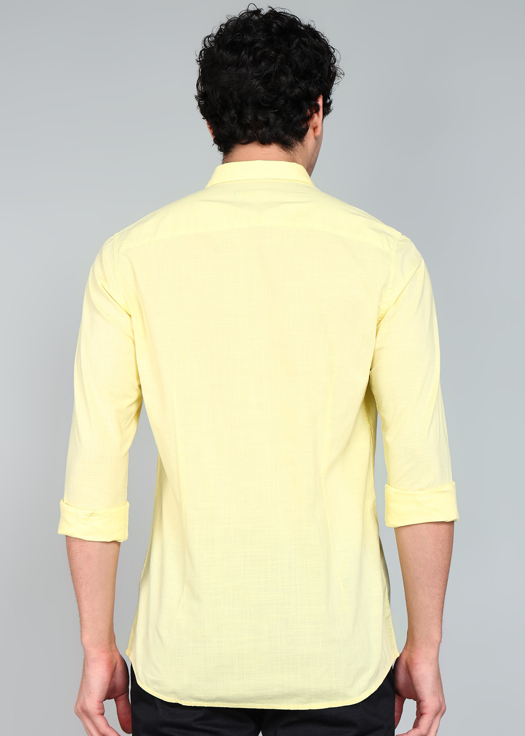 Image of Allen Solly Men Solid Casual Yellow Shirt