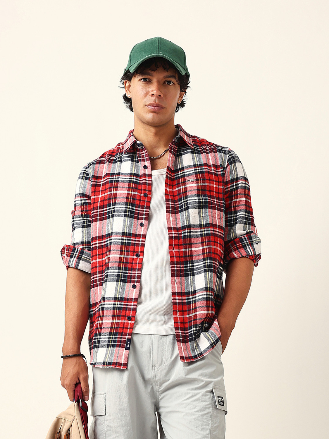 Image of THE BEAR HOUSE Men Checkered Casual Multicolor Shirt