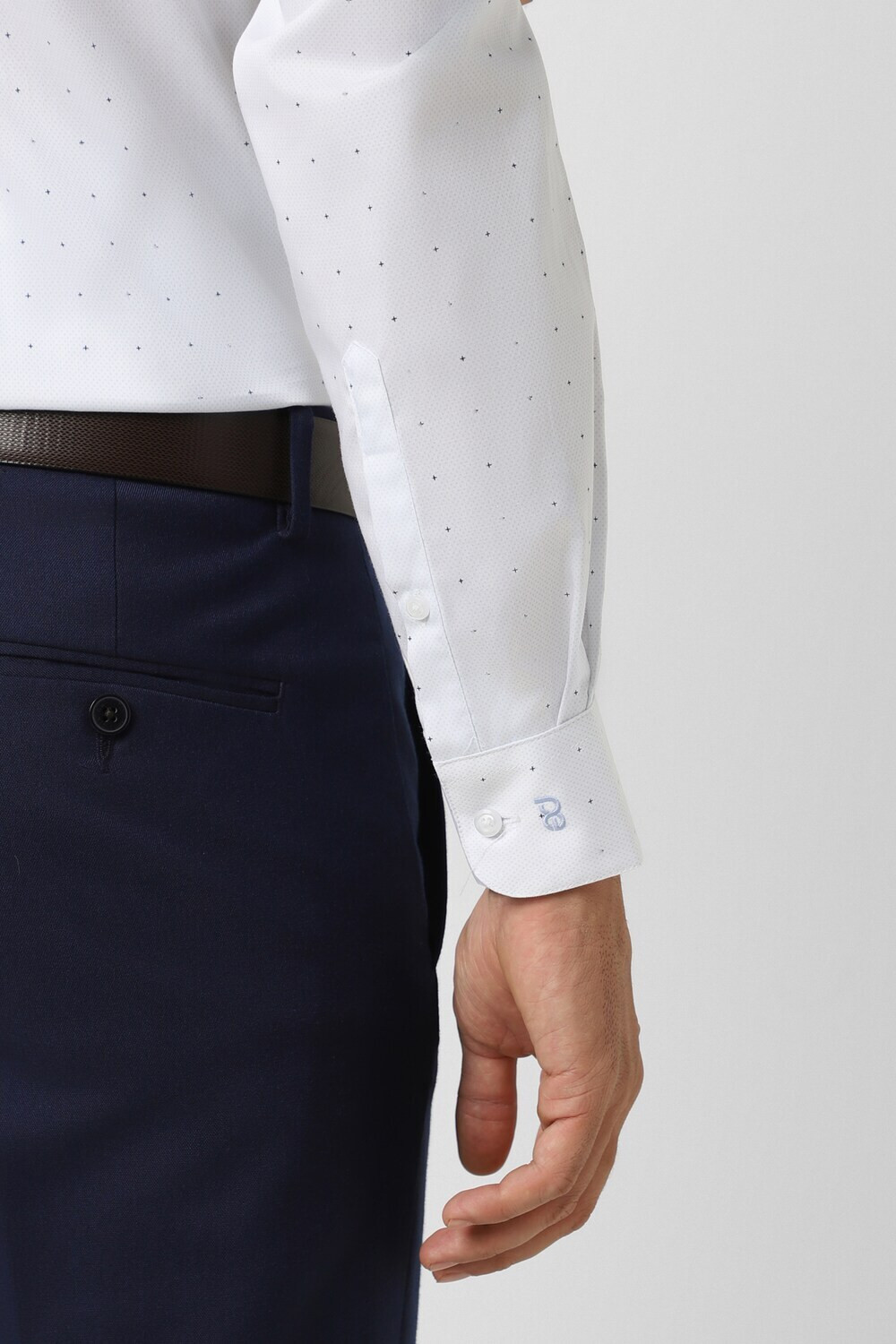 Image of PETER ENGLAND Men Printed Formal White Shirt