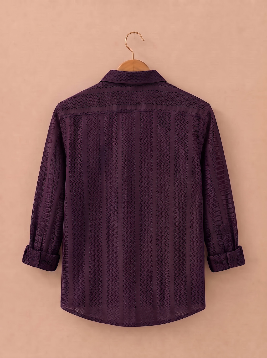 Image of Nofilter Men Self Design Casual Purple Shirt