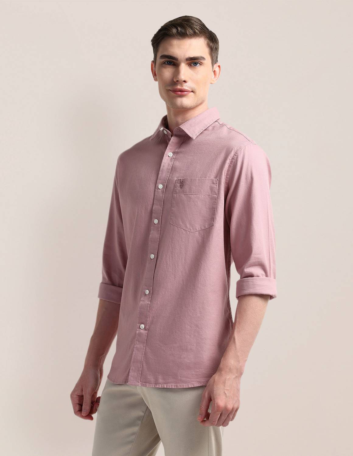 U.S. POLO ASSN. Men Pink Casual Shirt - Image 4