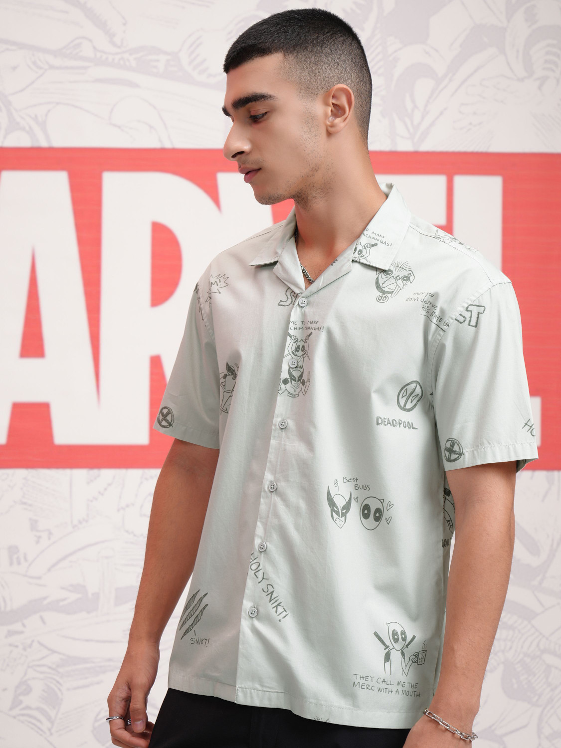 Image of HIGHLANDER Men Printed Casual Grey Shirt