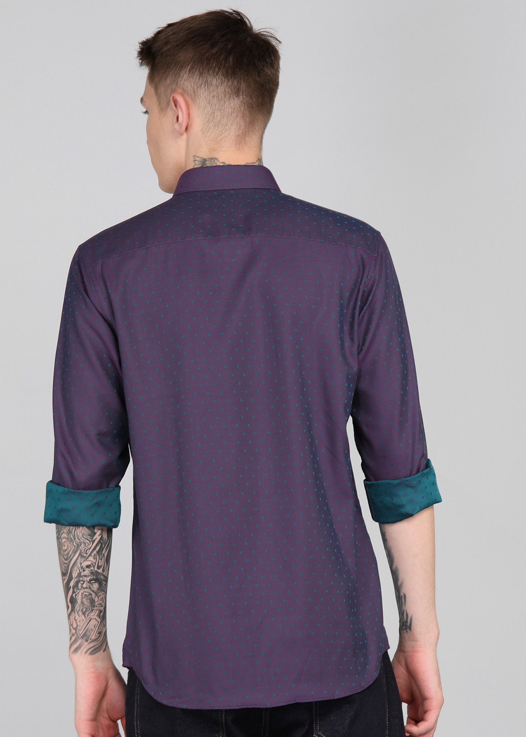 Image of PETER ENGLAND Men Checkered Casual Purple Shirt