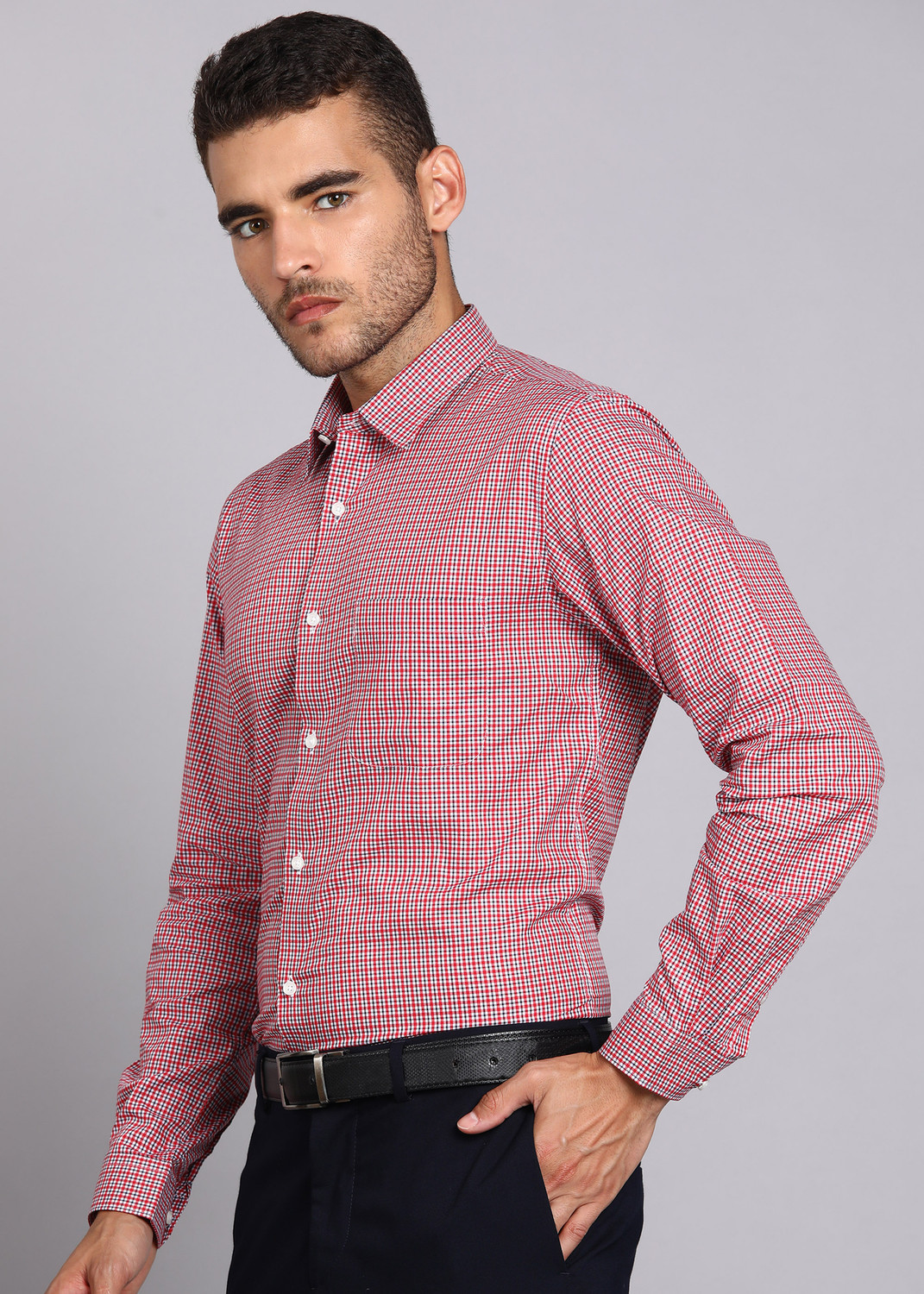 Image of PETER ENGLAND Men Checkered Formal Multicolor Shirt