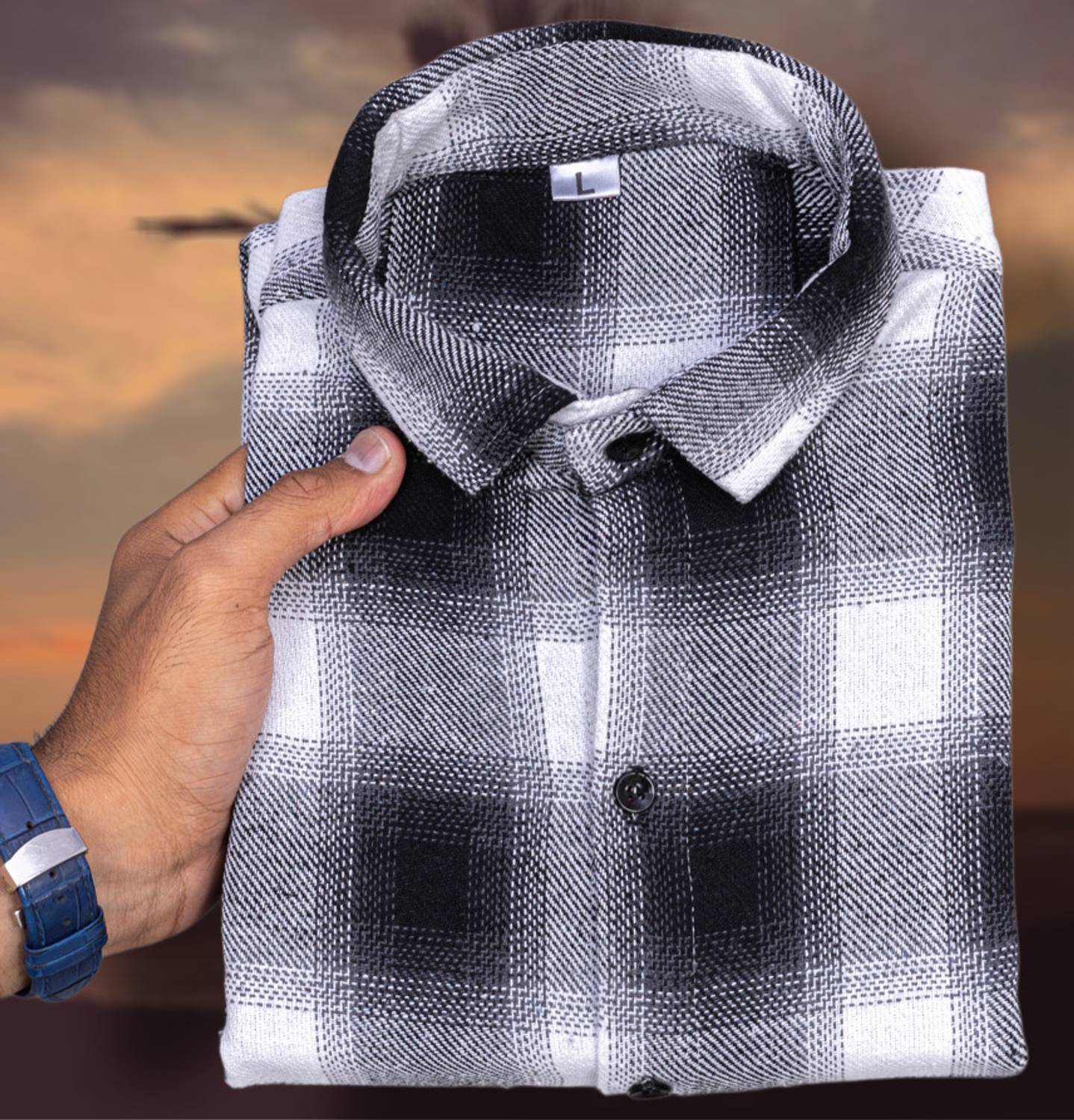 airxxi design Men Checkered Casual Black Shirt - Image 3