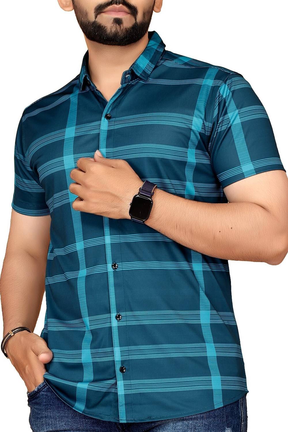 sti Men Regular Fit Checkered Casual Shirt